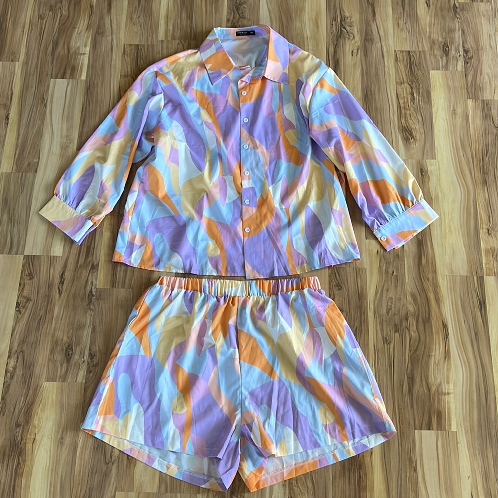 Shein Curve Plus size 1x shorts and top set